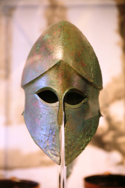 Nafplio - A Corinthian helmet originally found in ancient Hermione
